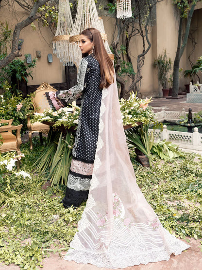 A Floral Dream By Maryam Hussain Stitched 3 Piece Embroidered Lawn Suit MH23 01 Riya - Luxury Collection Brand Mafia by Zonash