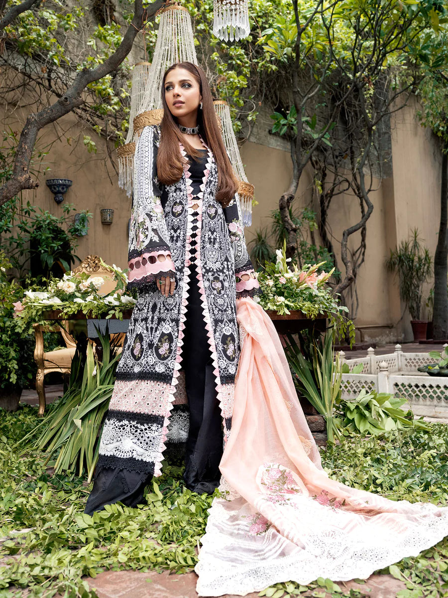 A Floral Dream By Maryam Hussain Stitched 3 Piece Embroidered Lawn Suit MH23 01 Riya - Luxury Collection Brand Mafia by Zonash