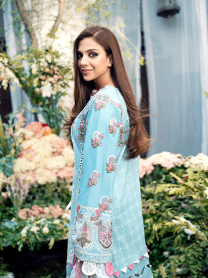 A Floral Dream By Maryam Hussain Stitched 3 Piece Embroidered Lawn Suit MH23 06 Crystal - Luxury Collection Brand Mafia by Zonash