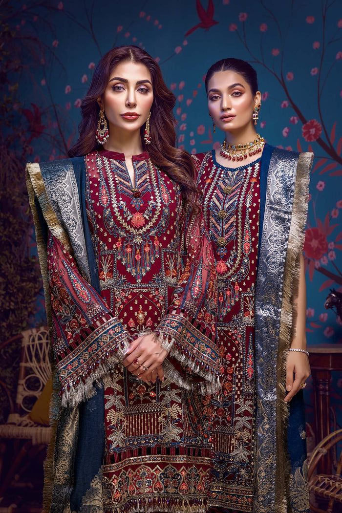 Adan's Libas - Barroco Stitched 3 Piece Embroidered Chiffon Suit - Adora - Luxury Formals Collection Brand Mafia by Zonash