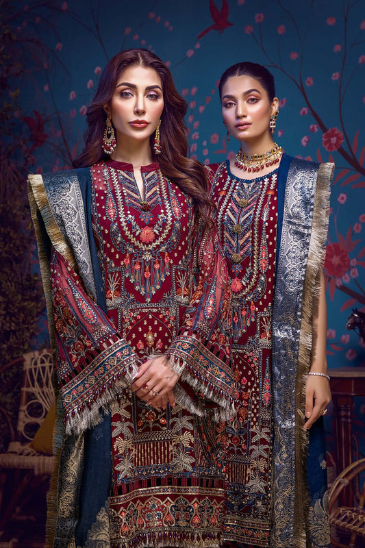 Adan's Libas - Barroco Stitched 3 Piece Embroidered Chiffon Suit - Adora - Luxury Formals Collection Brand Mafia by Zonash