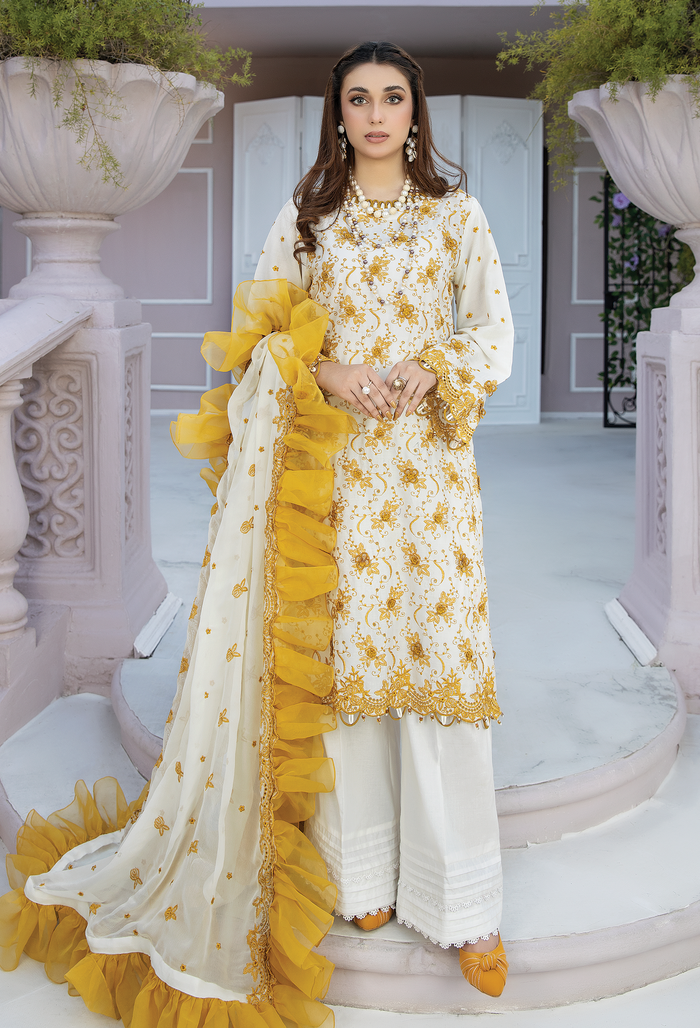 Adan's Libas Chantelle Chikankari Unstitched 3 Piece Embroidered Lawn Suit - D-03 - Summer Collection 2023 Brand Mafia by Zonash