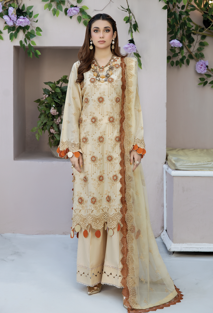 Adan's Libas Chantelle Chikankari Unstitched 3 Piece Embroidered Lawn Suit - D-08 - Summer Collection 2023 Brand Mafia by Zonash