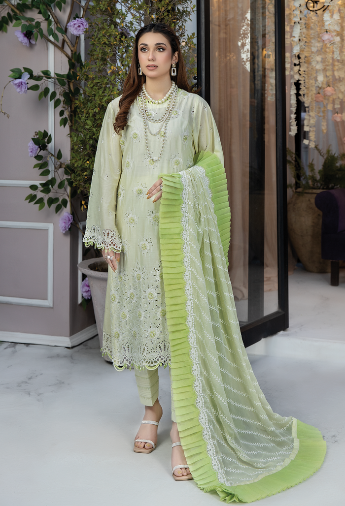 Adan's Libas Chantelle Chikankari Unstitched 3 Piece Embroidered Lawn Suit - D-09 - Summer Collection 2023 Brand Mafia by Zonash