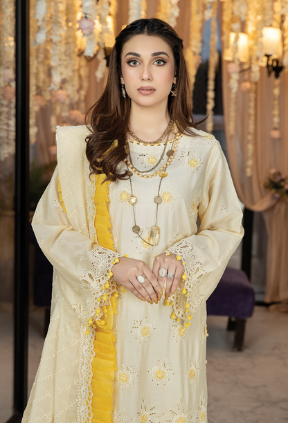 Adan's Libas Chantelle Chikankari Unstitched 3 Piece Embroidered Lawn Suit - D-10 - Summer Collection 2023 Brand Mafia by Zonash