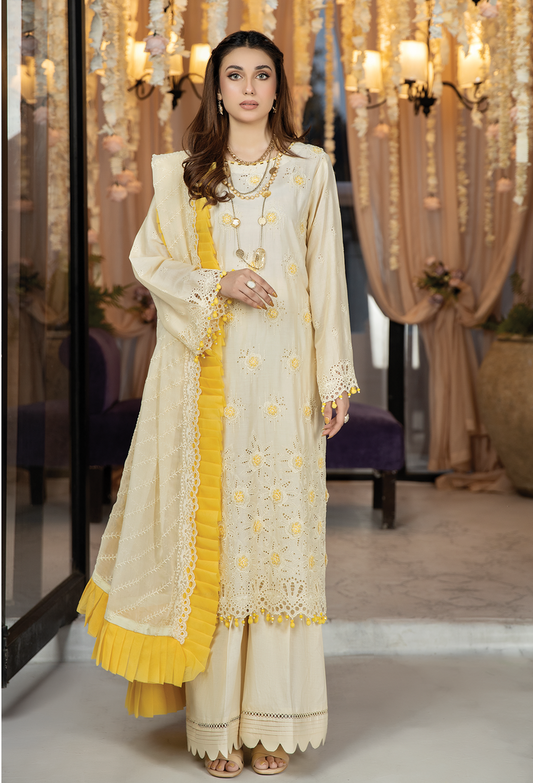 Adan's Libas Chantelle Chikankari Unstitched 3 Piece Embroidered Lawn Suit - D-10 - Summer Collection 2023 Brand Mafia by Zonash