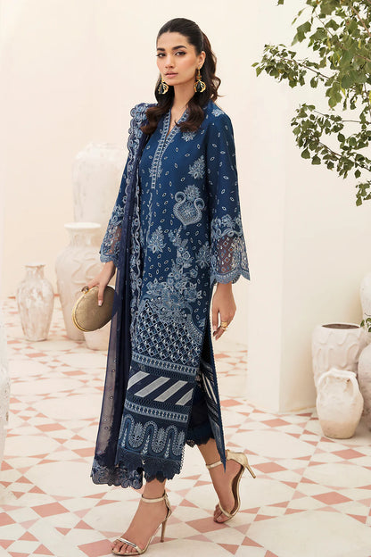 Afrozeh Unstitched 3 Piece Embroidered Lawn Suit FCAF23 AL-23-V3-09 Azur - Festive Collection Brand Mafia by Zonash