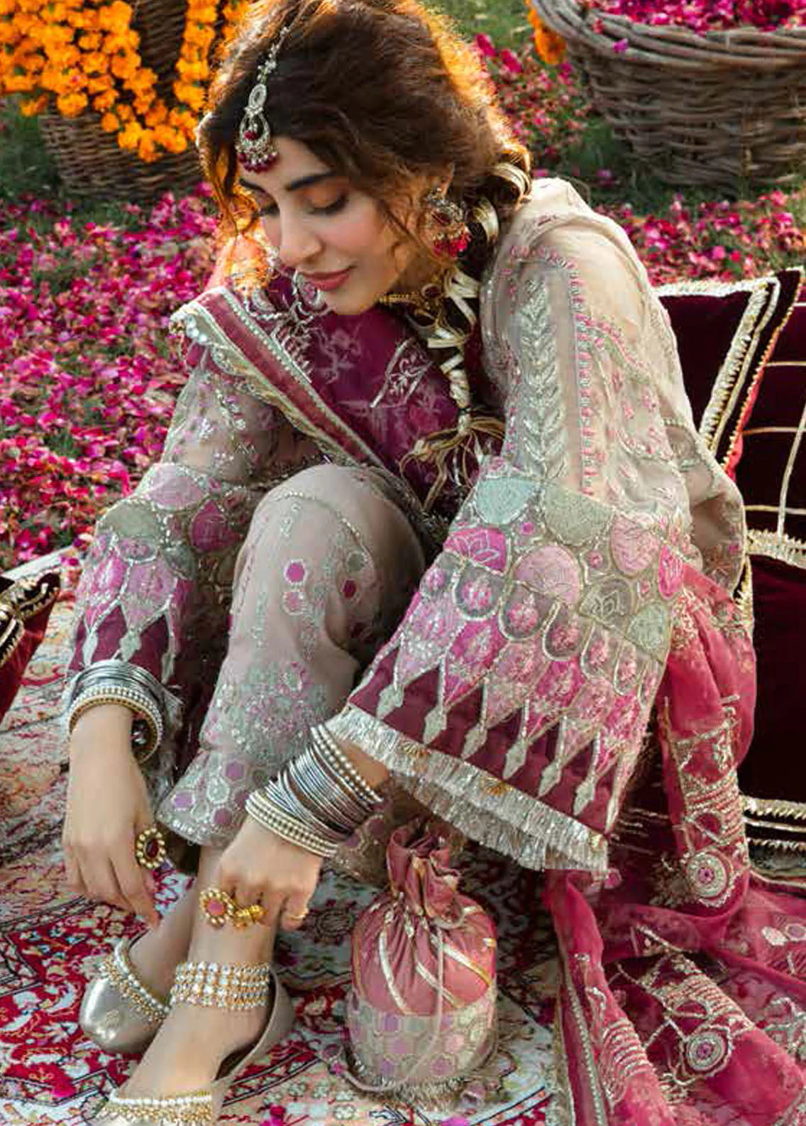 Alif by AJR Couture Unstitched 3 Piece Embroidered Organza Suit AJR22GK AGK-02 Markaz - Wedding Collection Brand Mafia by Zonash