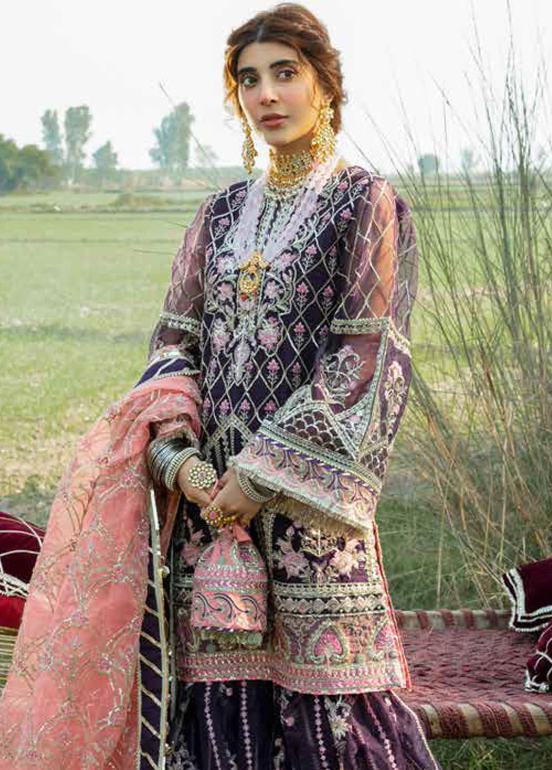 Alif by AJR Couture Unstitched 3 Piece Embroidered Organza Suit AJR22GK AGK-05 Rehbar - Wedding Collection Brand Mafia by Zonash