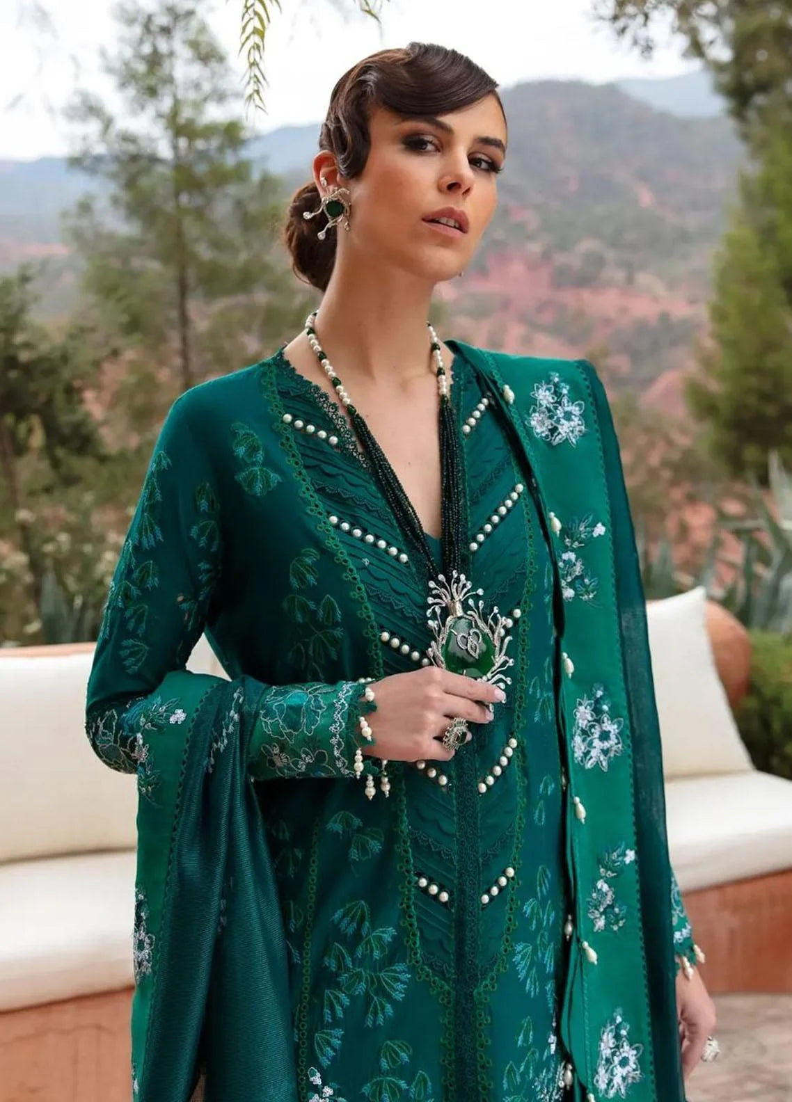 Amaani By Republic Womenswear Unstitched 3 Piece Embroidered Lawn Suit RW23A D-5A Oran - Luxury Eid Collection Brand Mafia by Zonash