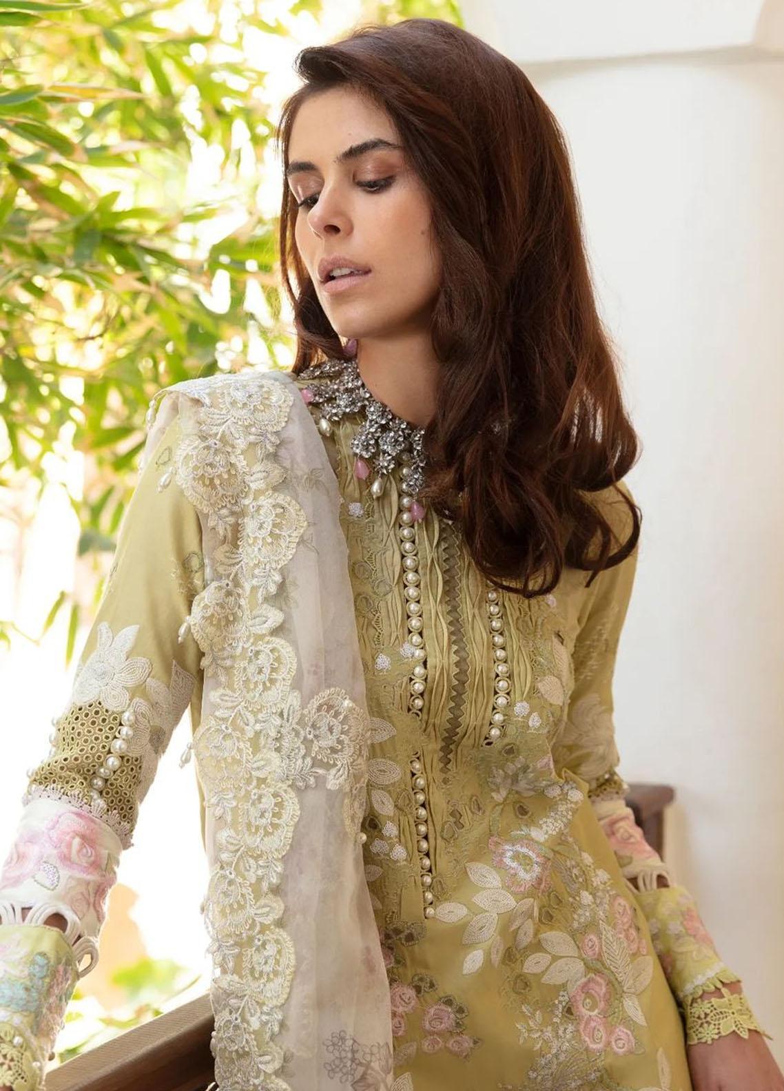 Amaani By Republic Womenswear Unstitched 3 Piece Embroidered Lawn Suit RW23A D-7A Linaria - Luxury Eid Collection Brand Mafia by Zonash