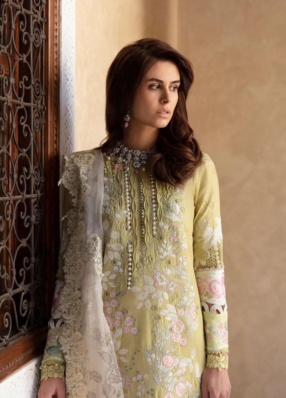 Amaani By Republic Womenswear Unstitched 3 Piece Embroidered Lawn Suit RW23A D-7A Linaria - Luxury Eid Collection Brand Mafia by Zonash