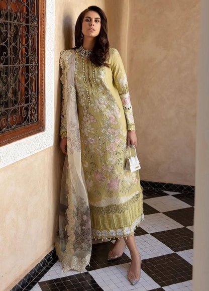 Amaani By Republic Womenswear Unstitched 3 Piece Embroidered Lawn Suit RW23A D-7A Linaria - Luxury Eid Collection Brand Mafia by Zonash