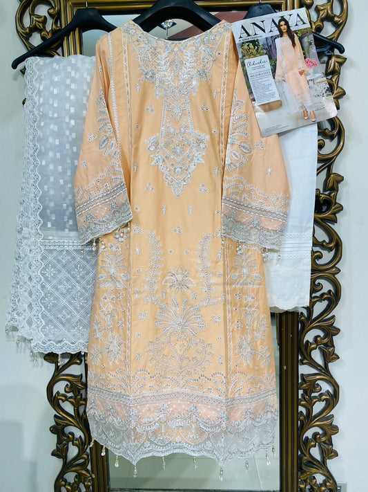 Anaya By Kiran Chaudhry Stitched 3 Piece Embroidered Lawn Suit ACL22-06-Sanya - Luxury Collection Brand Mafia by Zonash