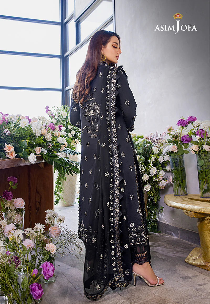 Asim Jofa Unstitched 3 Piece Embroidered Lawn Suit AJ22E AJCK-08 - Eid Collection Brand Mafia by Zonash