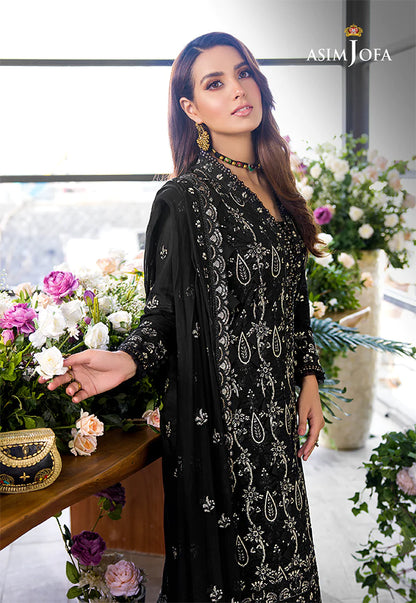 Asim Jofa Unstitched 3 Piece Embroidered Lawn Suit AJ22E AJCK-08 - Eid Collection Brand Mafia by Zonash