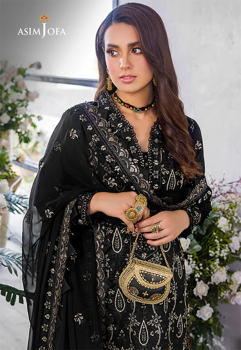 Asim Jofa Unstitched 3 Piece Embroidered Lawn Suit AJ22E AJCK-08 - Eid Collection Brand Mafia by Zonash