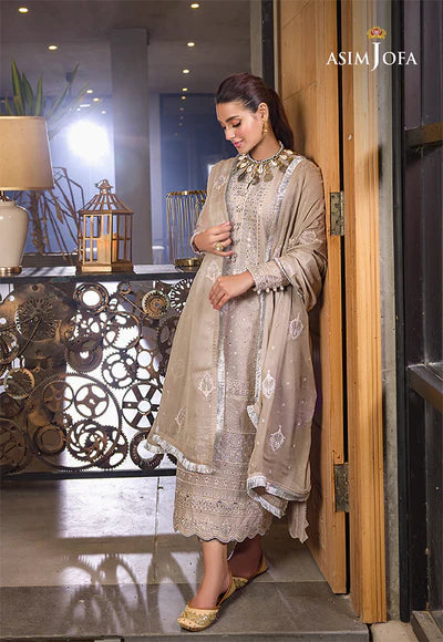 Asim Jofa Unstitched 3 Piece Embroidered Organza Suit AJ22E AJCK-12 - Eid Collection Brand Mafia by Zonash