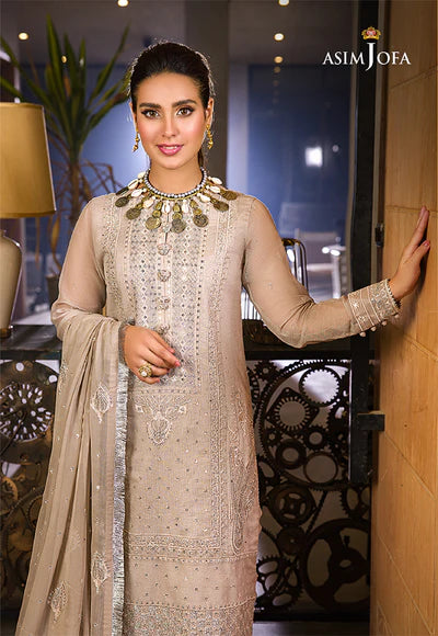 Asim Jofa Unstitched 3 Piece Embroidered Organza Suit AJ22E AJCK-12 - Eid Collection Brand Mafia by Zonash