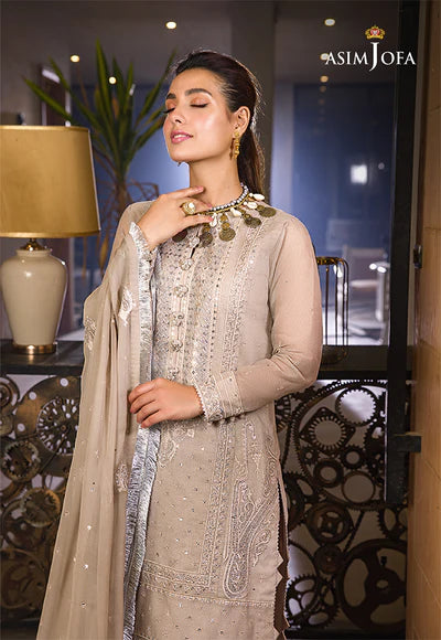 Asim Jofa Unstitched 3 Piece Embroidered Organza Suit AJ22E AJCK-12 - Eid Collection Brand Mafia by Zonash