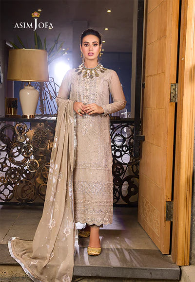 Asim Jofa Unstitched 3 Piece Embroidered Organza Suit AJ22E AJCK-12 - Eid Collection Brand Mafia by Zonash