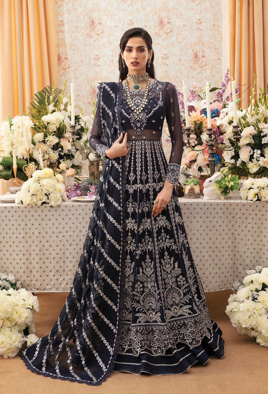 Ayzel By Afrozeh Unstitched 3 Piece Embroidered Chiffon Suit AAF24TW ADK-V1-02 Hemayal - Luxury Collection Brand Mafia by Zonash