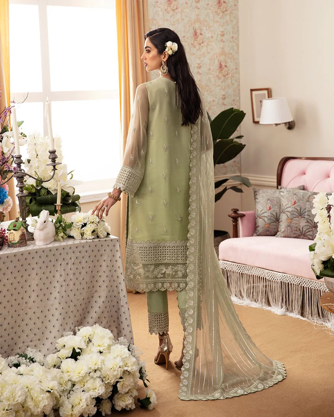 Ayzel By Afrozeh Unstitched 3 Piece Embroidered Chiffon Suit AAF24TW ADK-V1-03 Selina - Luxury Collection Brand Mafia by Zonash