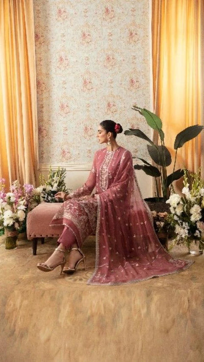 Ayzel By Afrozeh Unstitched 3 Piece Embroidered Chiffon Suit AAF24TW ADK-V1-05 Rosalie - Luxury Collection Brand Mafia by Zonash