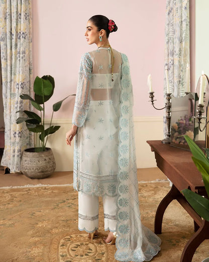 Ayzel By Afrozeh Unstitched 3 Piece Embroidered Organza Suit AAF24TW ADK-V1-07 Viana - Luxury Collection Brand Mafia by Zonash