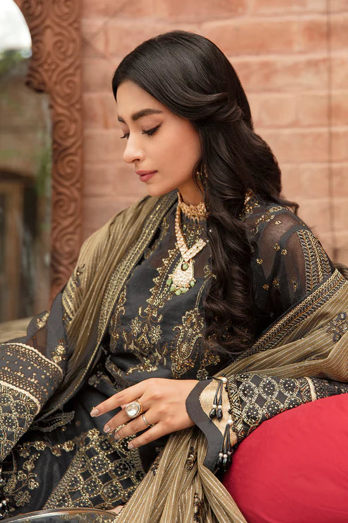 Ayzel by Afrozeh Unstitched 3 Piece Embroidered Cotton Net Suit AF22AZS 003 Hema - Sangat Luxury Collection Brand Mafia by Zonash