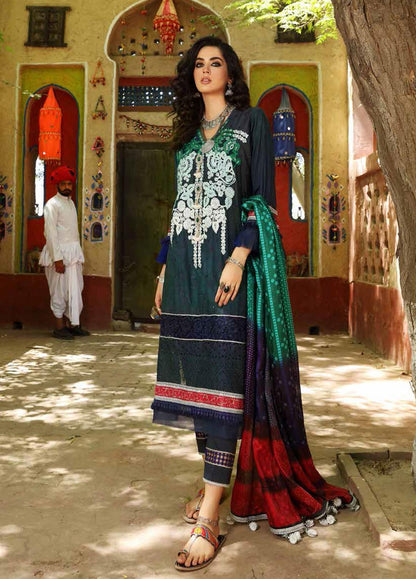 Bandhani By Al Zohaib Unstitched 3 Piece Embroidered Lawn Suit BAZ21 09 Rivaj - Summer Collection Brand Mafia by Zonash