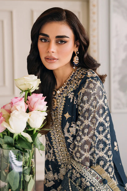 Baroque Chantelle Unstitched 3 Piece Embroidered Chiffon Suit - BQU-CH12-D01 - Luxury Wedding Collection - Brand Mafia by Zonash