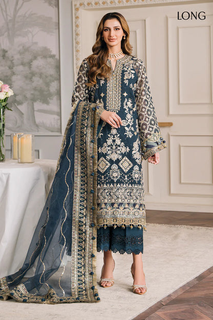 Baroque Chantelle Unstitched 3 Piece Embroidered Chiffon Suit - BQU-CH12-D01 - Luxury Wedding Collection - Brand Mafia by Zonash