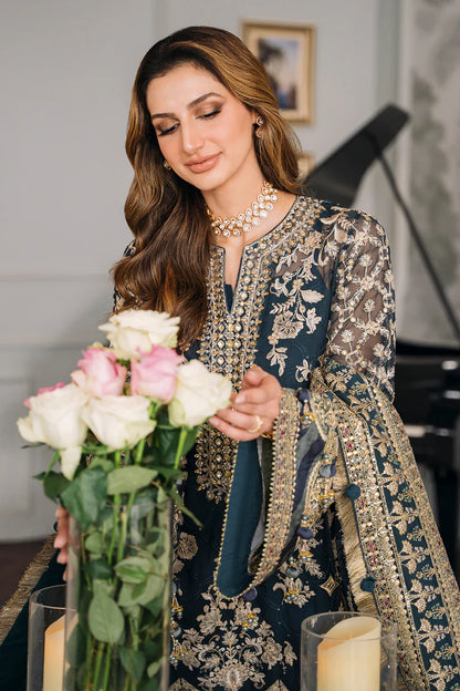 Baroque Chantelle Unstitched 3 Piece Embroidered Chiffon Suit - BQU-CH12-D01 - Luxury Wedding Collection - Brand Mafia by Zonash