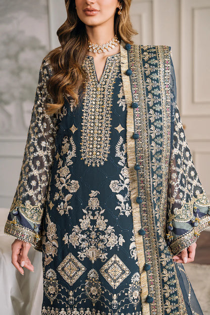 Baroque Chantelle Unstitched 3 Piece Embroidered Chiffon Suit - BQU-CH12-D01 - Luxury Wedding Collection - Brand Mafia by Zonash