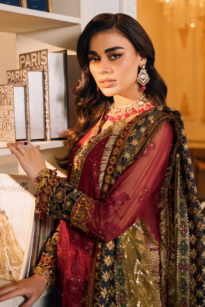 Baroque Chantelle Unstitched 3 Piece Embroidered Chiffon Suit - BQU-CH12-D07 - Luxury Wedding Collection - Brand Mafia by Zonash