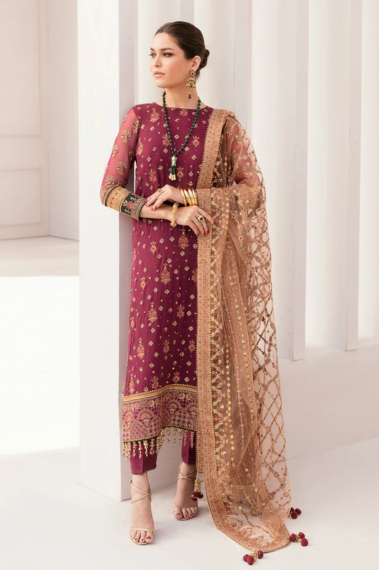 Baroque Chantelle Unstitched 3 Piece Embroidered Chiffon Suit Vol 11-02 Brand Mafia by Zonash