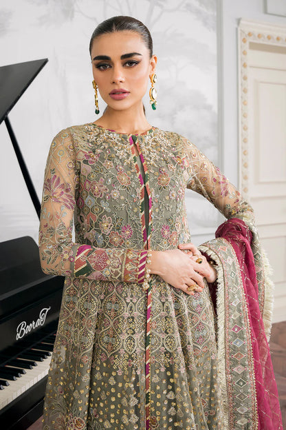 Baroque Chantelle Unstitched 3 Piece Embroidered Net Suit - BQU-CH12-D02 - Luxury Wedding Collection - Brand Mafia by Zonash