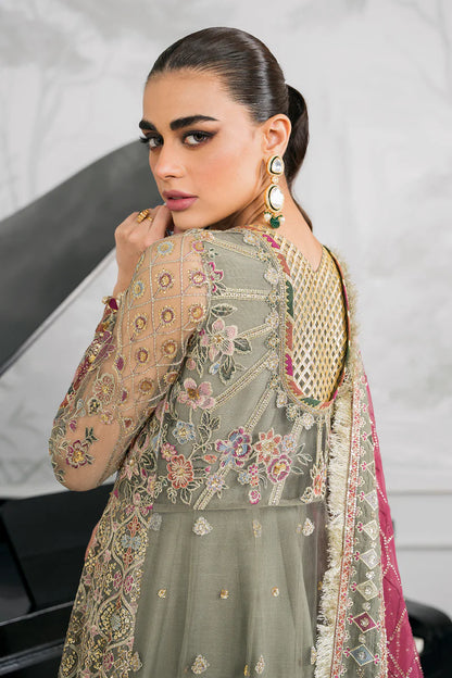 Baroque Chantelle Unstitched 3 Piece Embroidered Net Suit - BQU-CH12-D02 - Luxury Wedding Collection - Brand Mafia by Zonash