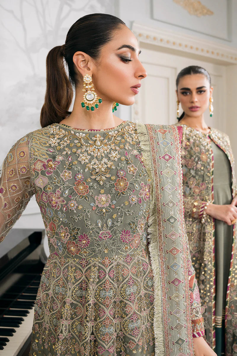 Baroque Chantelle Unstitched 3 Piece Embroidered Net Suit - BQU-CH12-D02 - Luxury Wedding Collection - Brand Mafia by Zonash