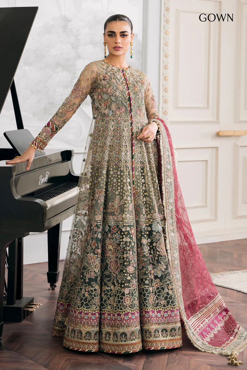 Baroque Chantelle Unstitched 3 Piece Embroidered Net Suit - BQU-CH12-D02 - Luxury Wedding Collection - Brand Mafia by Zonash