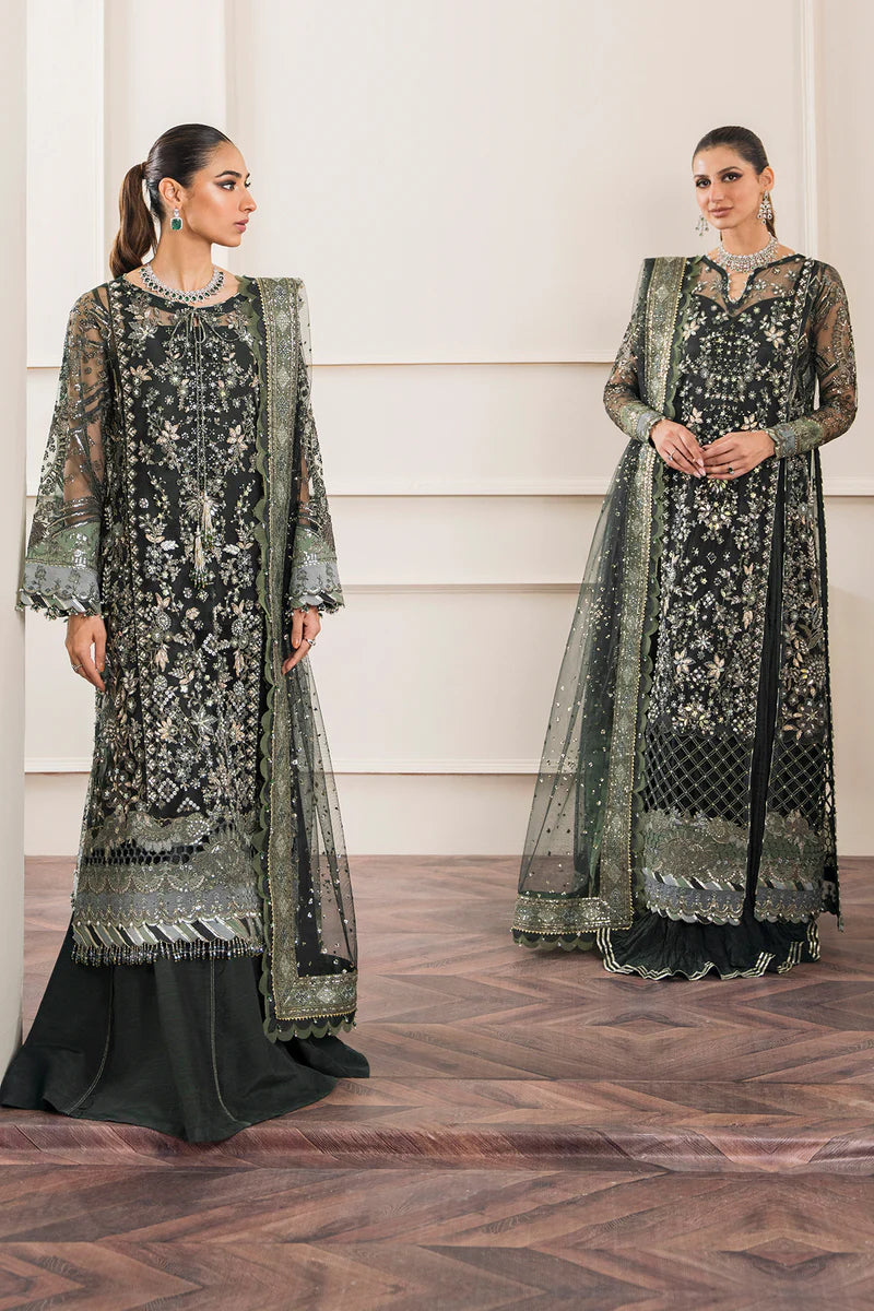 Baroque Chantelle Unstitched 3 Piece Embroidered Net Suit - BQU-CH12-D05 - Luxury Wedding Collection - Brand Mafia by Zonash