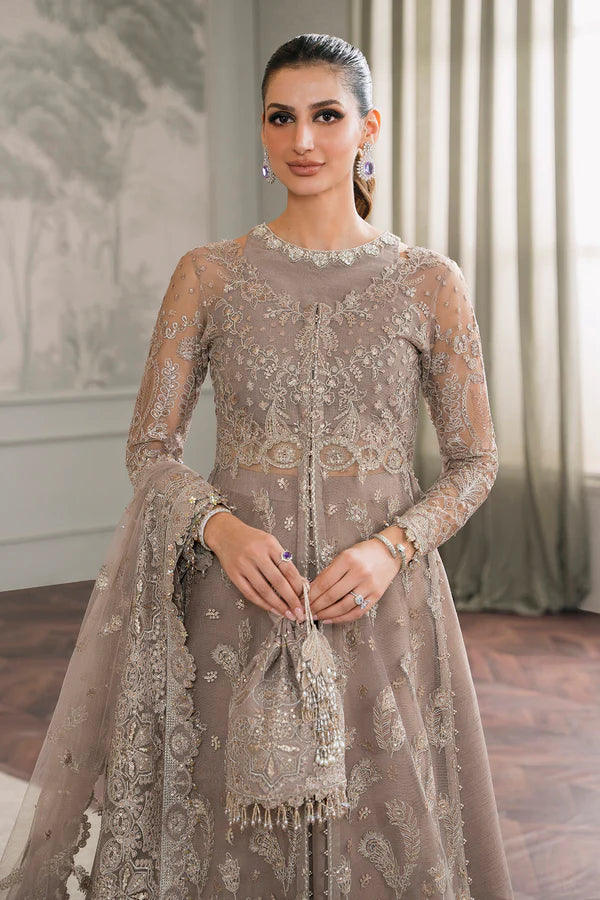 Baroque Chantelle Unstitched 3 Piece Embroidered Net Suit - BQU-CH12-D06 - Luxury Wedding Collection - Brand Mafia by Zonash