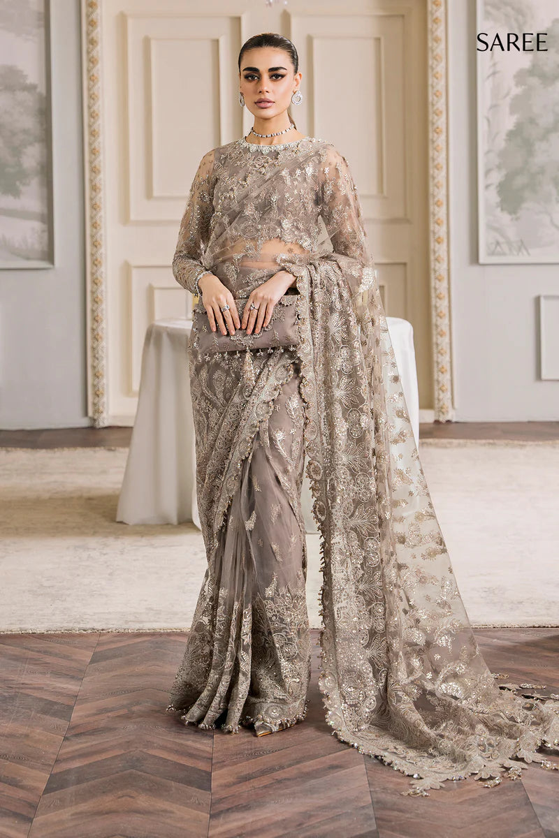 Baroque Chantelle Unstitched 3 Piece Embroidered Net Suit - BQU-CH12-D06 - Luxury Wedding Collection - Brand Mafia by Zonash