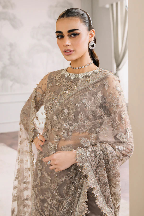 Baroque Chantelle Unstitched 3 Piece Embroidered Net Suit - BQU-CH12-D06 - Luxury Wedding Collection - Brand Mafia by Zonash