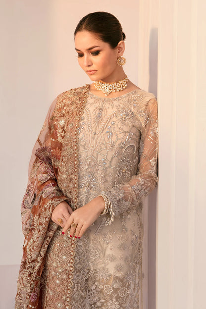 Baroque Chantelle Unstitched 3 Piece Embroidered Net Suit Vol 11-03 Brand Mafia by Zonash