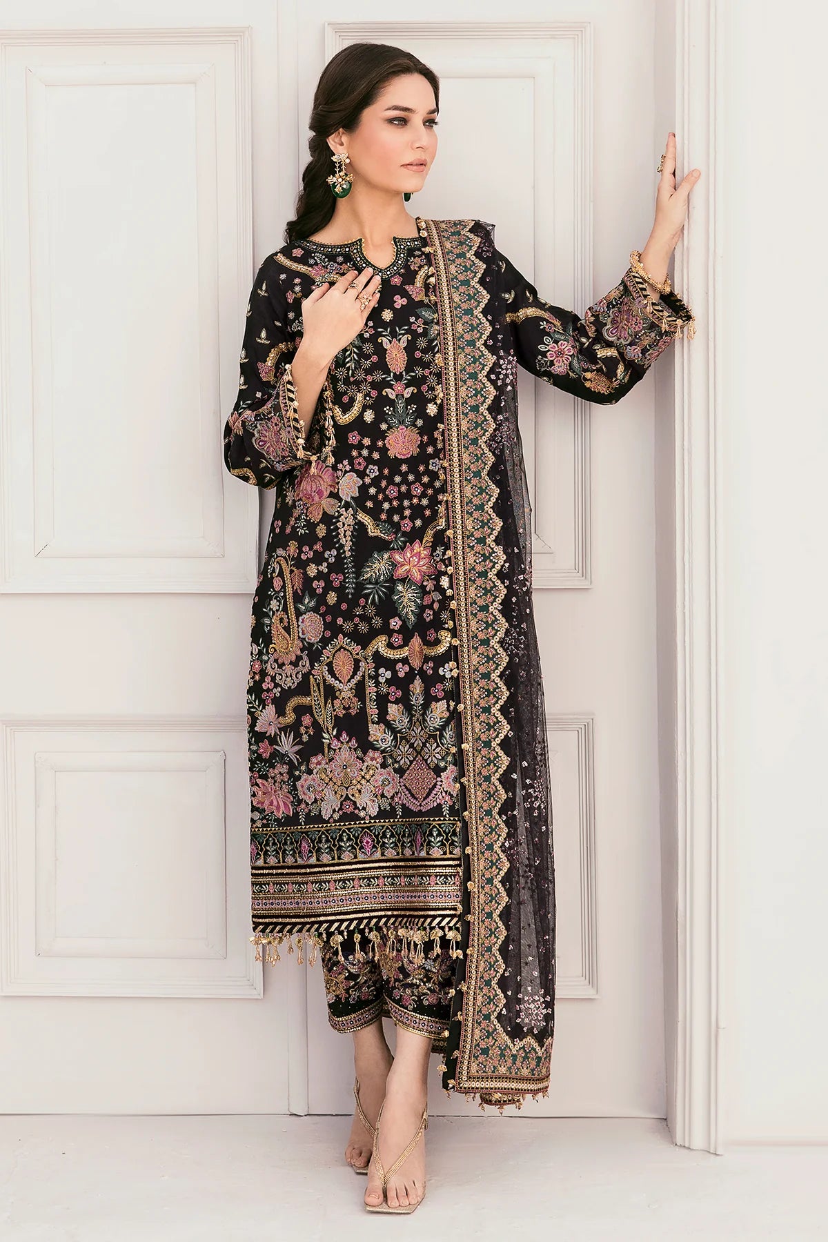 Baroque Chantelle Unstitched 3 Piece Embroidered Silk Suit Vol 11-04 Brand Mafia by Zonash