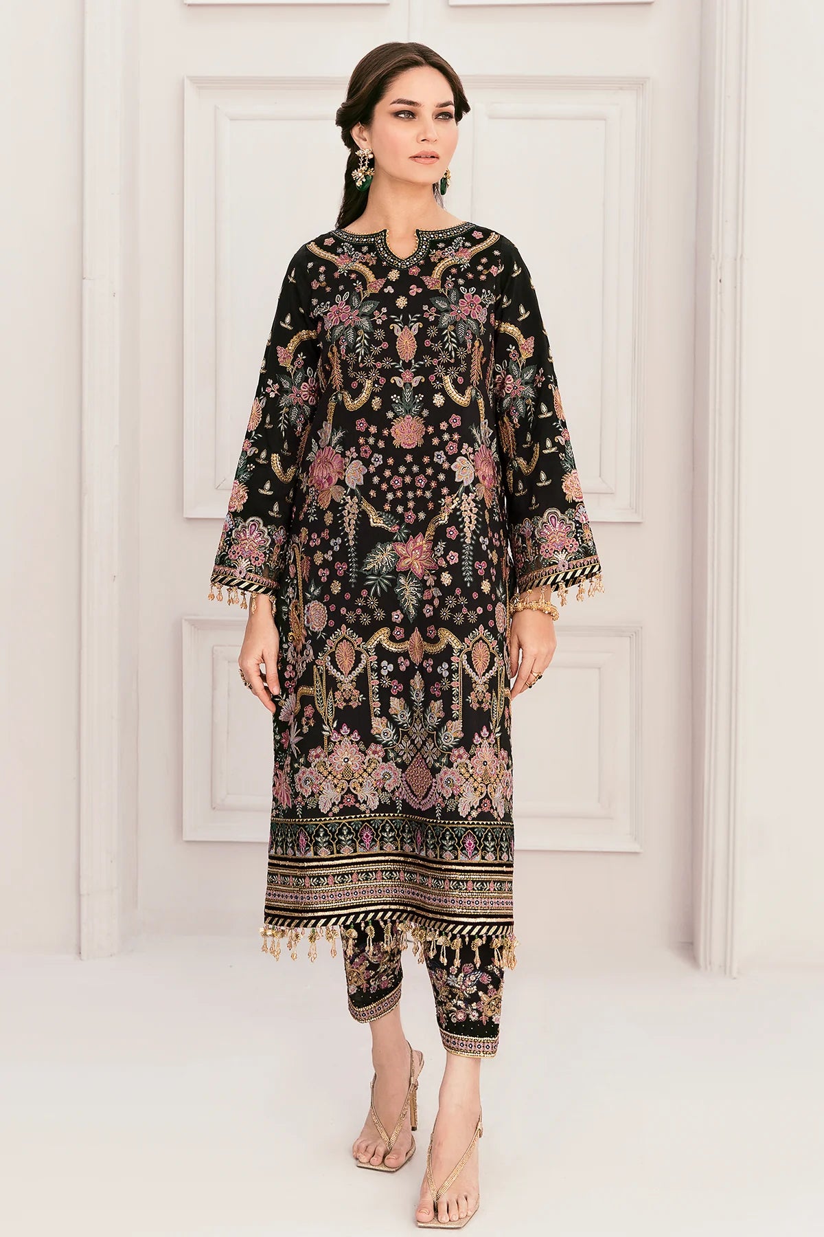 Baroque Chantelle Unstitched 3 Piece Embroidered Silk Suit Vol 11-04 Brand Mafia by Zonash