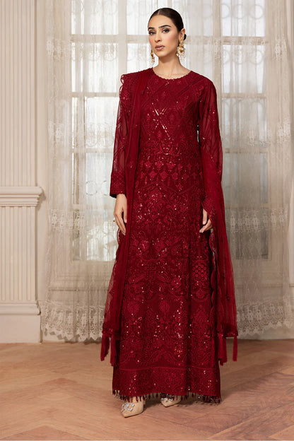 Baroque-FarashaUnstitched2-PieceEmbroideredNetSuit-CERISE-FormalCollection