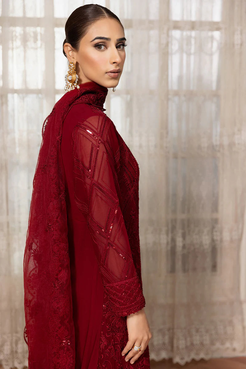 Baroque-FarashaUnstitched2-PieceEmbroideredNetSuit-CERISE-FormalCollection